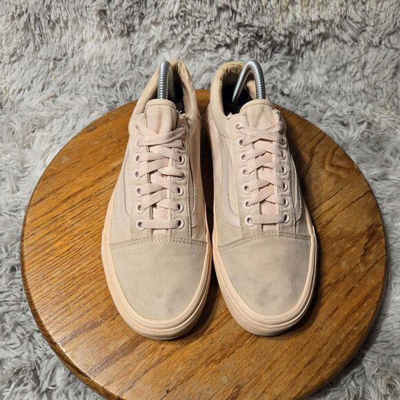 Vans Old Skool Womens 9.5 Mens 8 Pink Blush Canvas Monochrome Skateboard Shoe - Picture 2 of 14